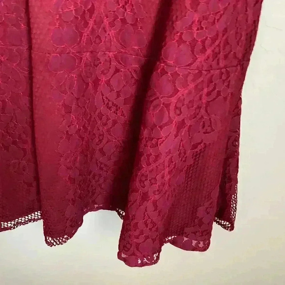 Adelyn Rae Red Lace Skater Dress Size Large - Picture 6 of 16